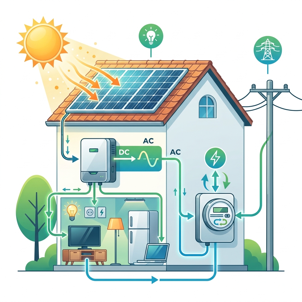 Cómo funcionan los paneles solares - Infografía