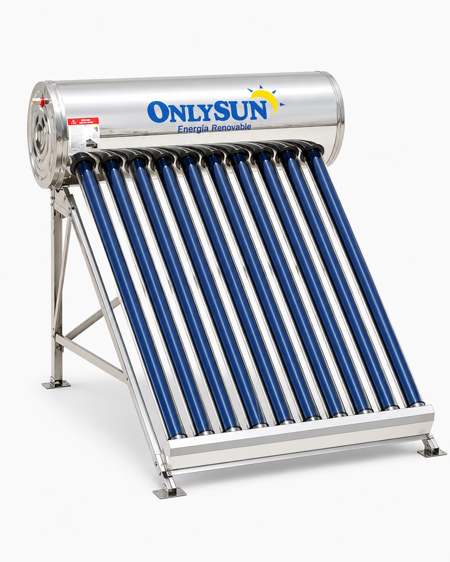 Calentador Solar ONLY SUN de 10 tubos y 110 Lts