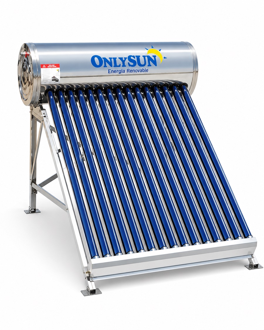 Calentador Solar ONLY SUN de 15 tubos y 180 Lts
