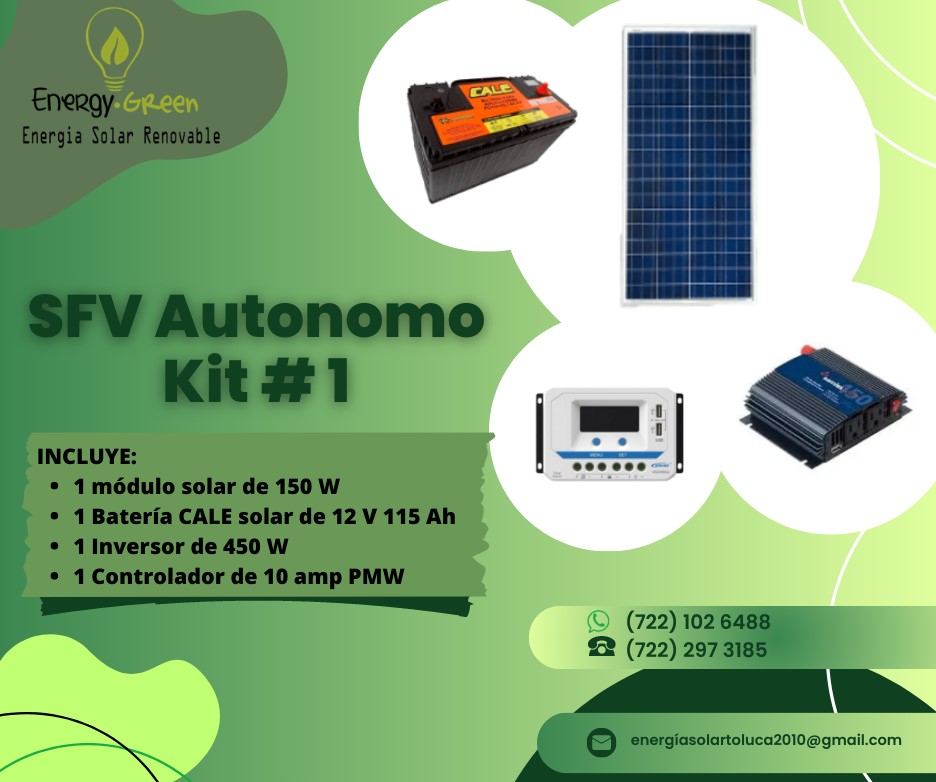Kit Autónomo Doméstico (450W) — Energía Solar Toluca