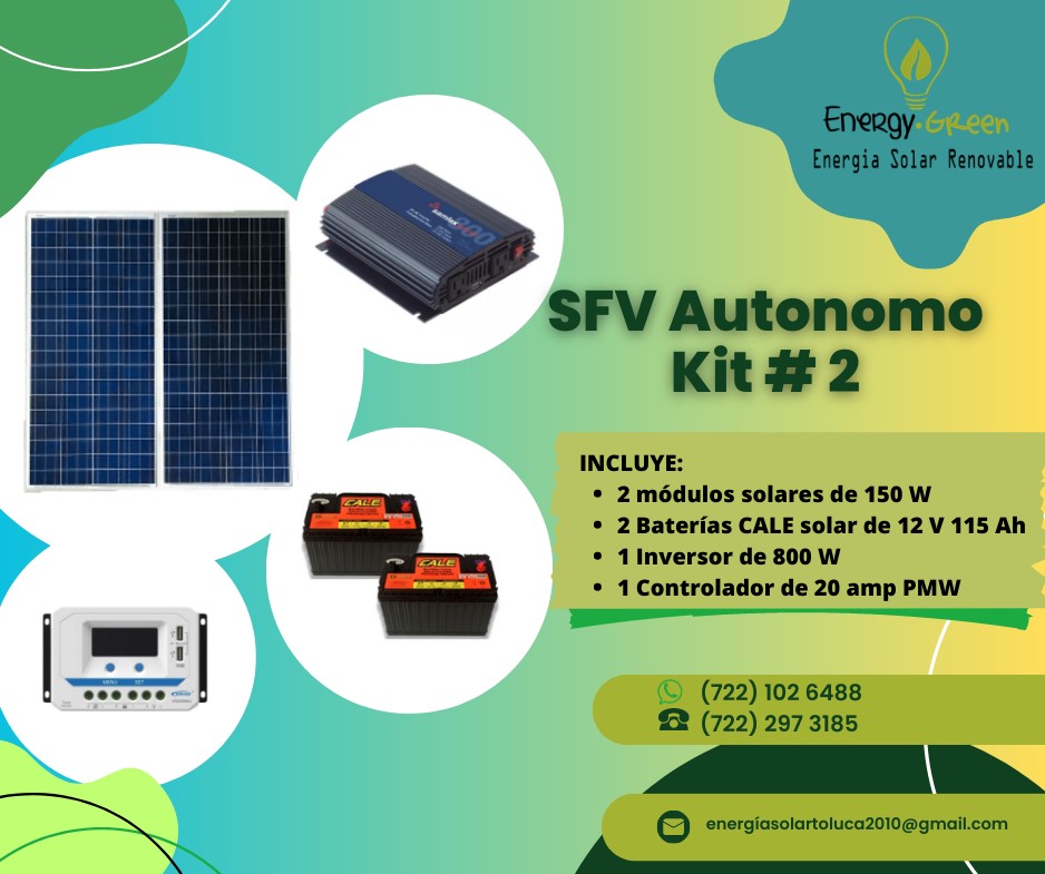 Kit Autónomo Confort (800W) — Energía Solar Toluca